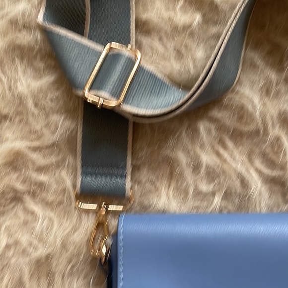 Grey blue purse with chic fabric straps - Picture 3 of 11